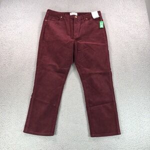 Gap Pants Womens 33/16s Dark Maroon Corduroy Vintage Slim Straight Ankle New